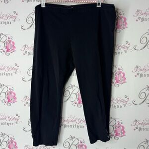 Style & co petite crop capri Black Pants with Elegant Tapered Fit buttons blue